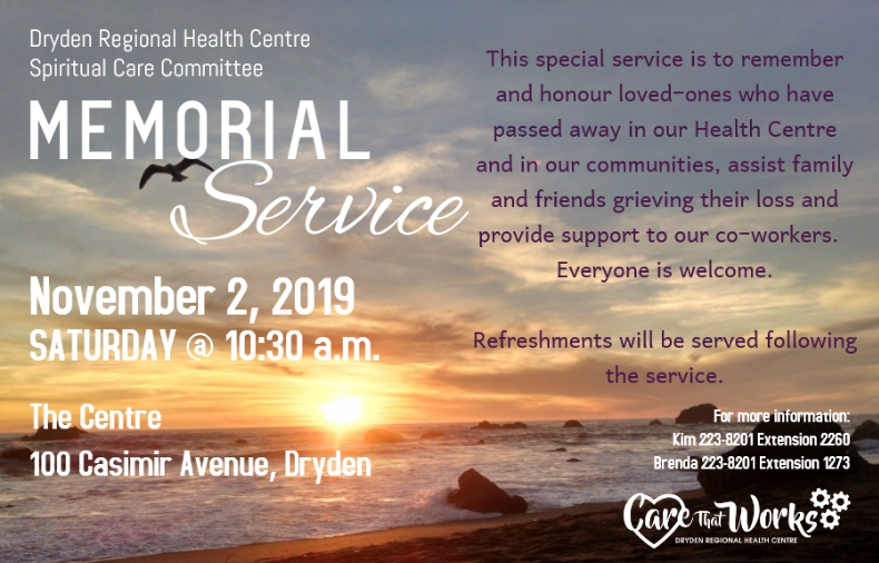 DRHC Memorial Service November 2019 Poster 