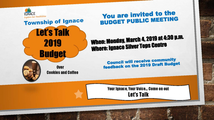 Let&#039;s Talk 2019 Budget (Public Budget Meeting)